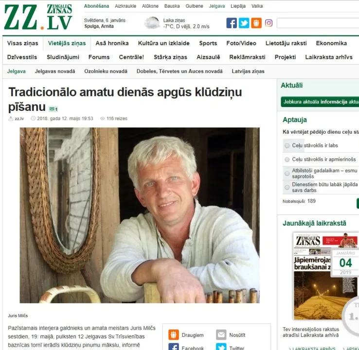 Raksts par meistara pinumiem Amatu dienās